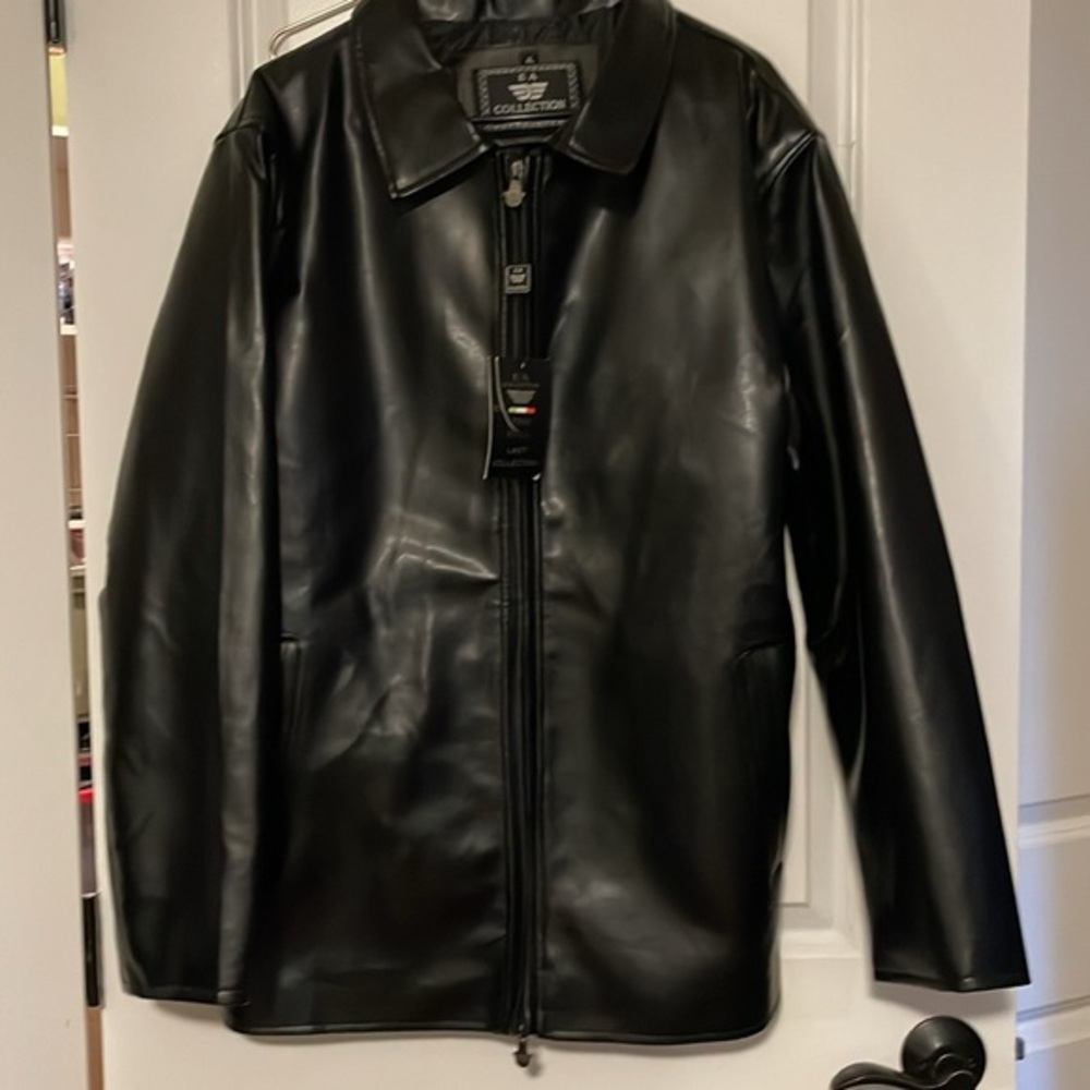 E A Collection XL Faux Leather Jacket